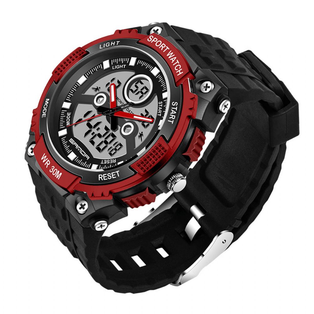 Sanda 709 Dual Display 30M Waterdicht Outdoor Sport Militaire Mode Led Digitaal Horloge