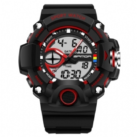 Sanda 715 Dual Display Multifunctionele Sport Stopwatch Outdoor Mode Heren Digitaal Horloge