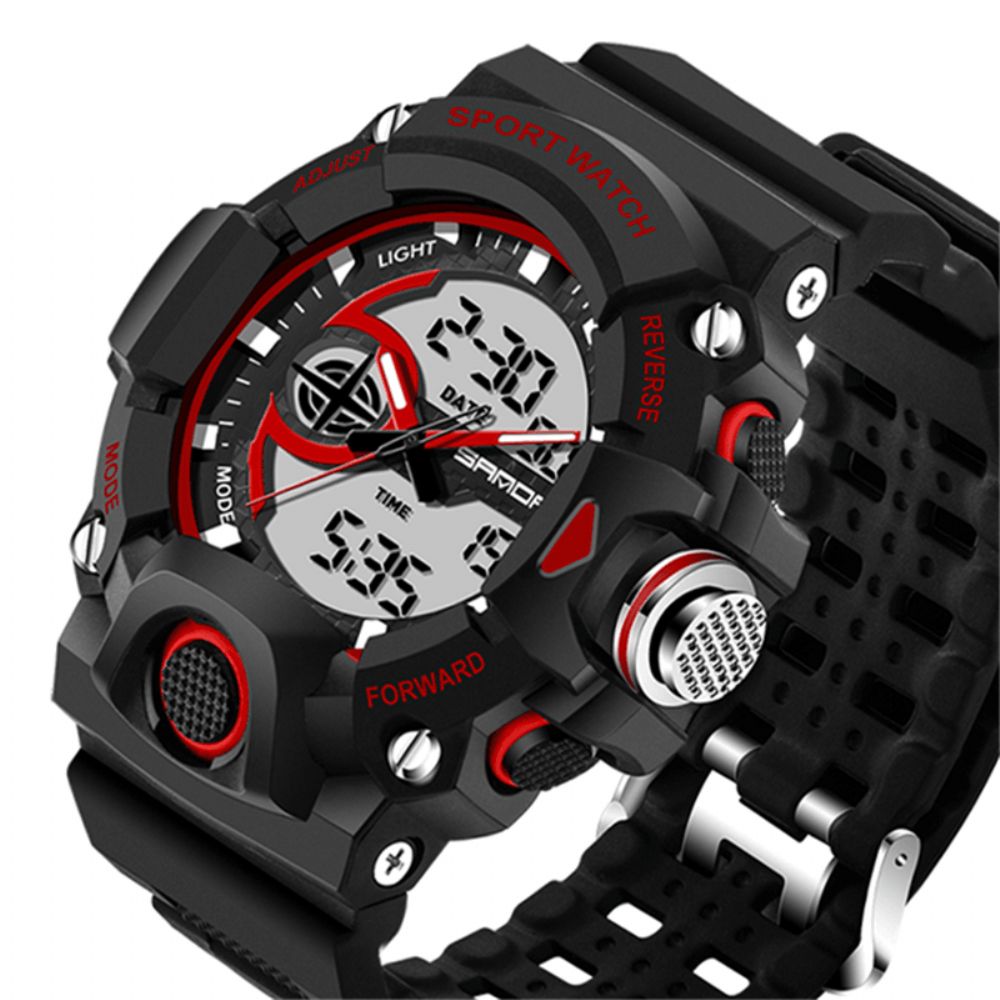 Sanda 715 Dual Display Multifunctionele Sport Stopwatch Outdoor Mode Heren Digitaal Horloge