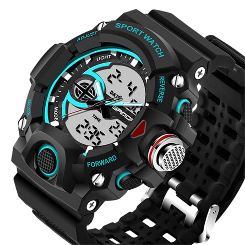 Sanda 715 Dual Display Multifunctionele Sport Stopwatch Outdoor Mode Heren Digitaal Horloge