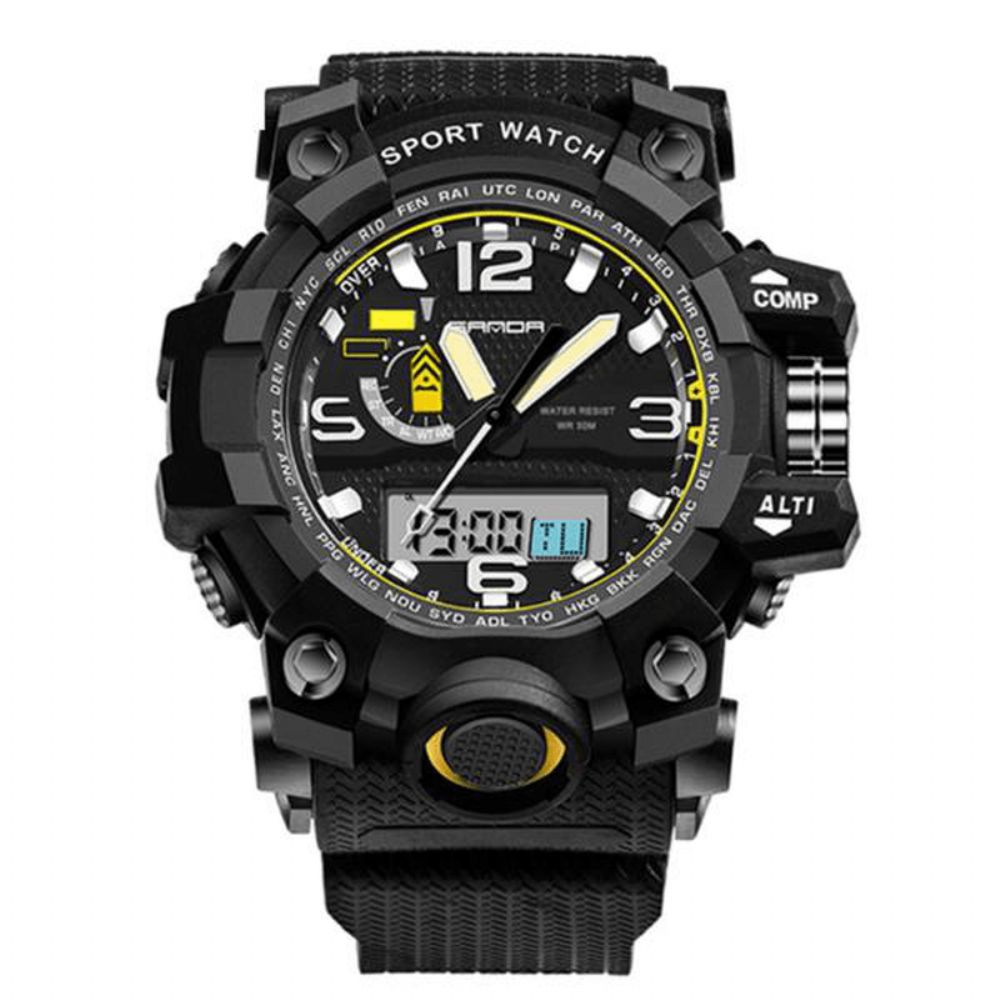 Sanda 732 Mode Led-Display Herenhorloge 30M Waterdicht Sport Digitaal Horloge