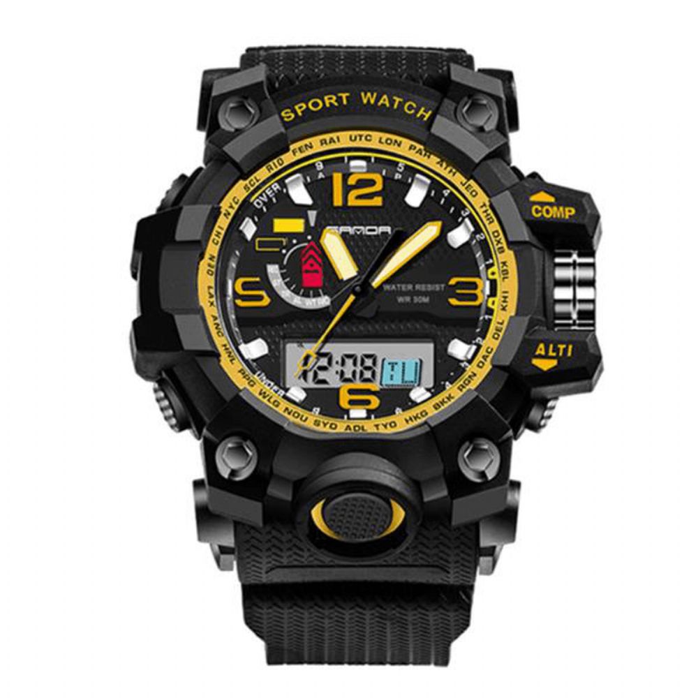 Sanda 732 Mode Led-Display Herenhorloge 30M Waterdicht Sport Digitaal Horloge