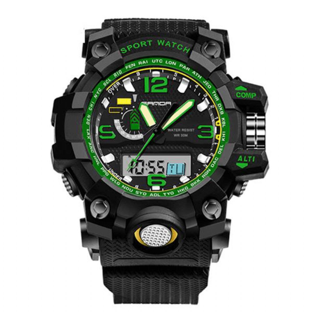 Sanda 732 Mode Led-Display Herenhorloge 30M Waterdicht Sport Digitaal Horloge