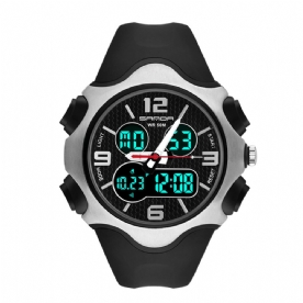 Sanda 799 Mode 12 24 Uur Stopwatch Timing Lichtgevende Display Waterdicht Heren Dual Display Digitaal Horloge