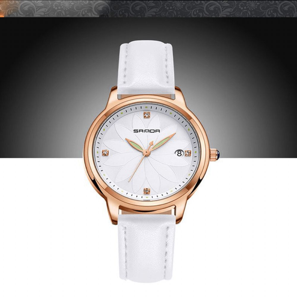 Sanda Elegant Design Dames Polshorloge Datumweergave Quartz Horloge