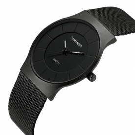 Sanda P209 Herenhorloge Ultradunne Mode Roestvrij Band Mannelijk Quartz Polshorloge