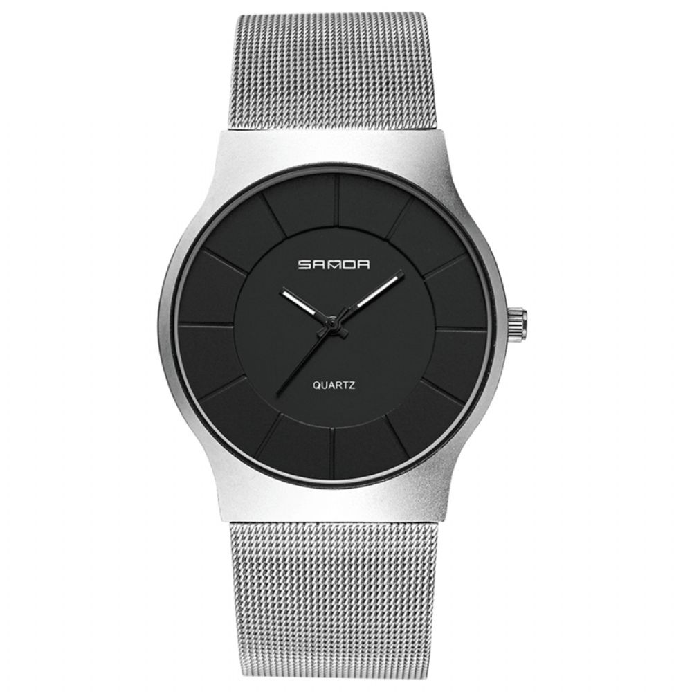 Sanda P209 Herenhorloge Ultradunne Mode Roestvrij Band Mannelijk Quartz Polshorloge