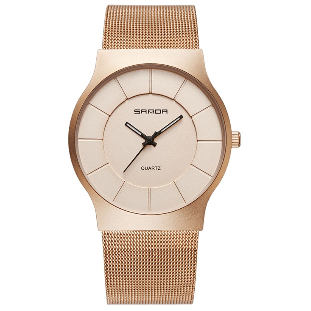 Sanda P209 Herenhorloge Ultradunne Mode Roestvrij Band Mannelijk Quartz Polshorloge