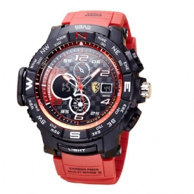 Sbao S8006 Lichtgevende Display Mode Sport Stijl 12 24 Uur Waterdicht Heren Dual Display Digitaal Horloge