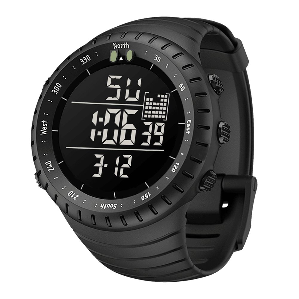 Senors Sn090 Digitaal Horloge Mode Heren Chronograaf Alarm 12 24 Uur Waterdicht Sport Siliconen Band Horloge