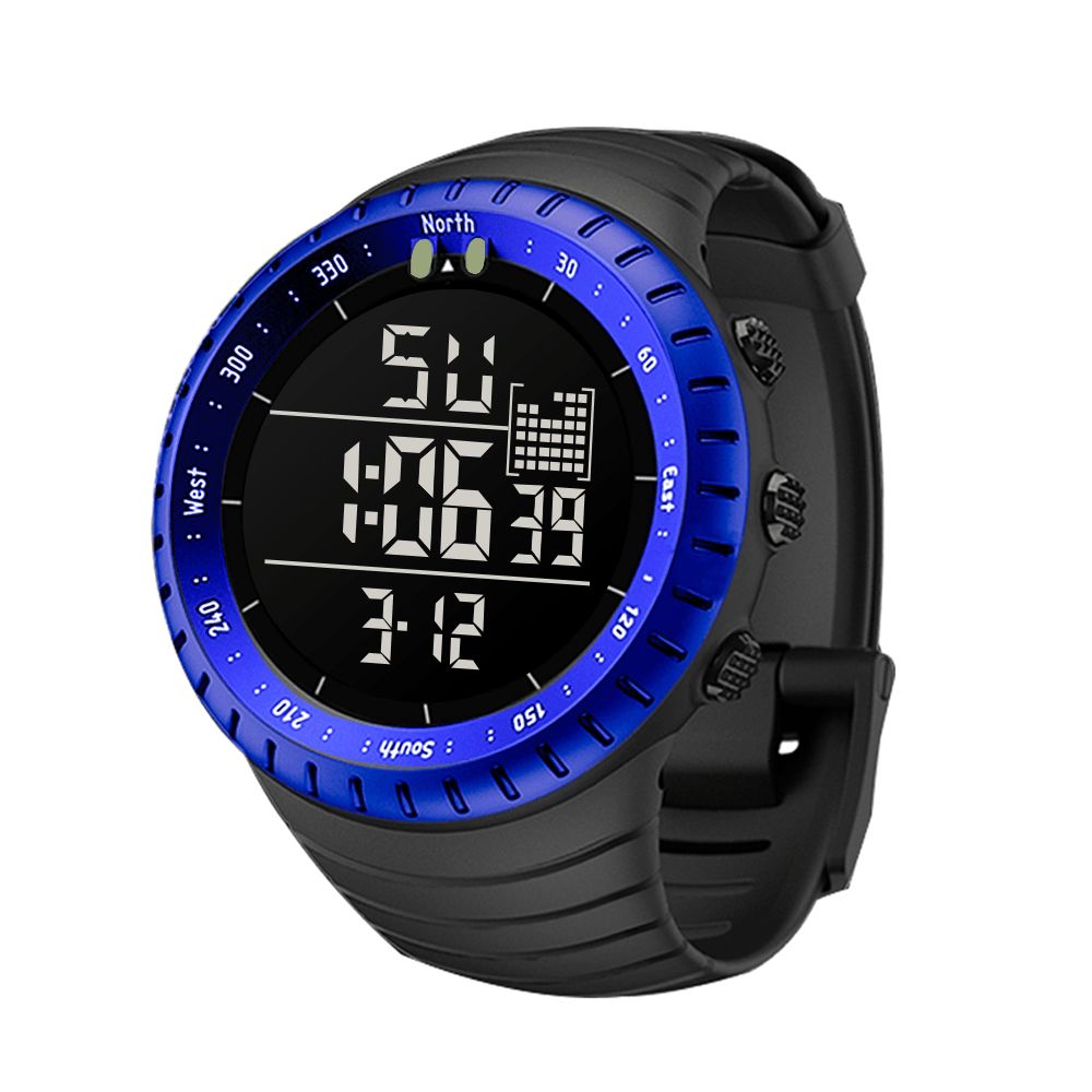 Senors Sn090 Digitaal Horloge Mode Heren Chronograaf Alarm 12 24 Uur Waterdicht Sport Siliconen Band Horloge