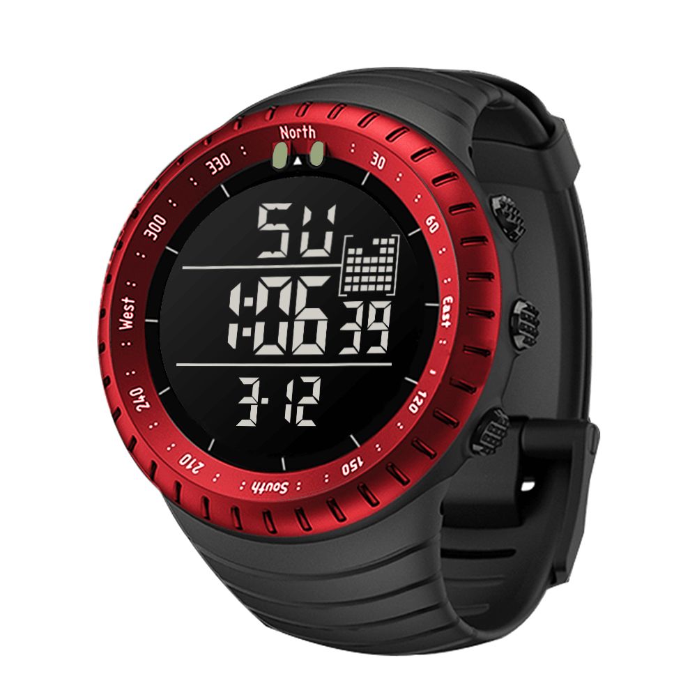 Senors Sn090 Digitaal Horloge Mode Heren Chronograaf Alarm 12 24 Uur Waterdicht Sport Siliconen Band Horloge