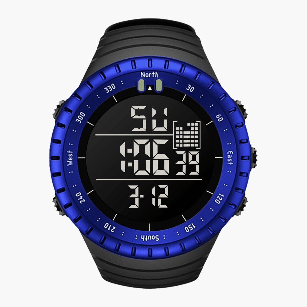 Senors Sn090 Digitaal Horloge Mode Heren Chronograaf Alarm 12 24 Uur Waterdicht Sport Siliconen Band Horloge