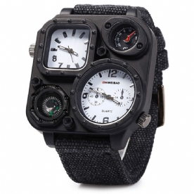 Shiweibao 3 Kleuren Denim Legering Heren Vintage Horloge Versierd Multi-Time Zone Wijzerplaat Pointer Quartz Horloge