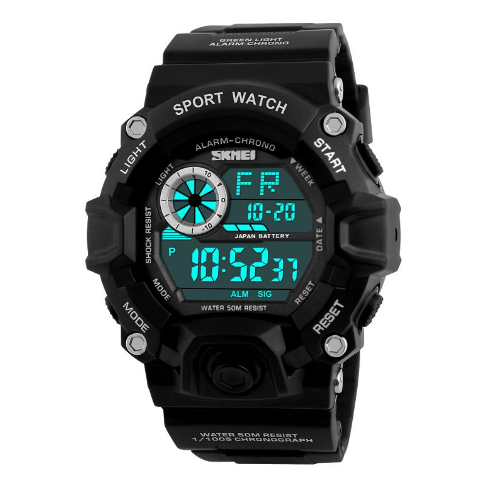 Skmei 1019 Digitale Horloge Mode Multifunctionele Sport Chronograaf 50M Waterdicht Heren Polshorloge