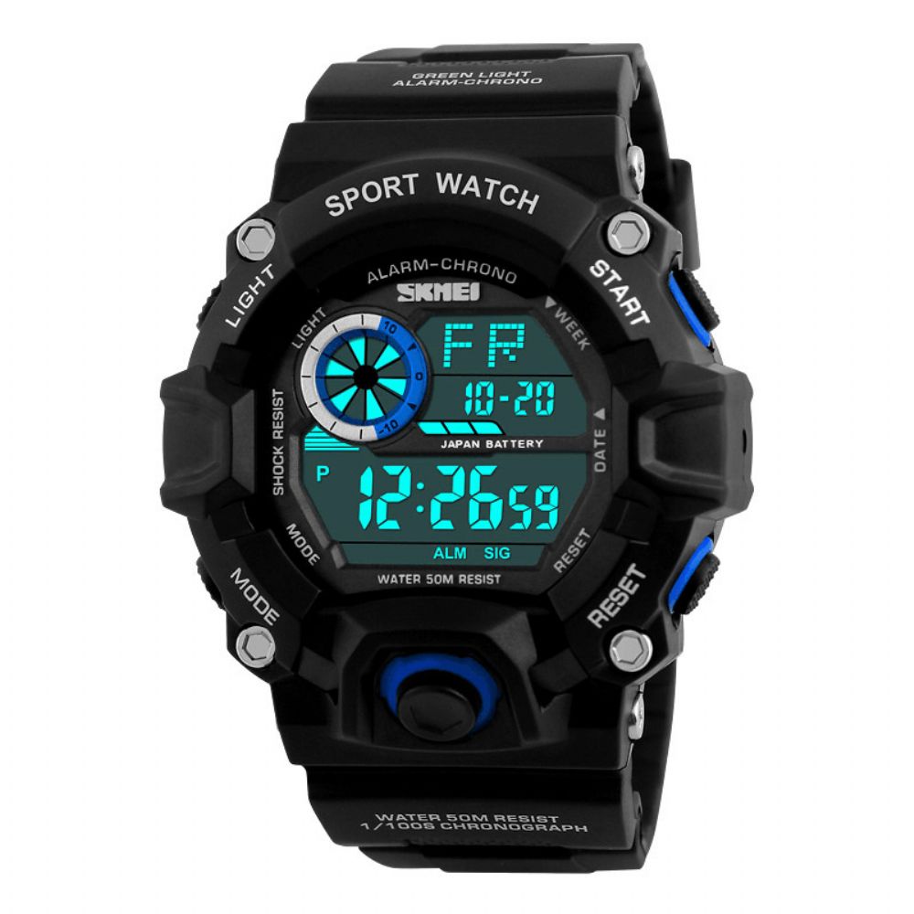 Skmei 1019 Digitale Horloge Mode Multifunctionele Sport Chronograaf 50M Waterdicht Heren Polshorloge