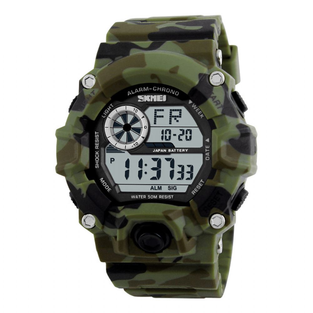 Skmei 1019 Digitale Horloge Mode Multifunctionele Sport Chronograaf 50M Waterdicht Heren Polshorloge