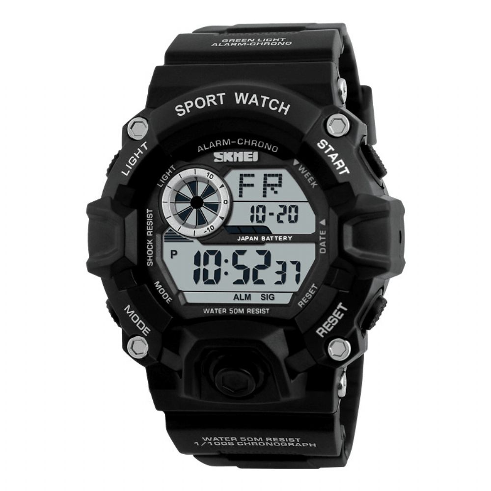 Skmei 1019 Digitale Horloge Mode Multifunctionele Sport Chronograaf 50M Waterdicht Heren Polshorloge