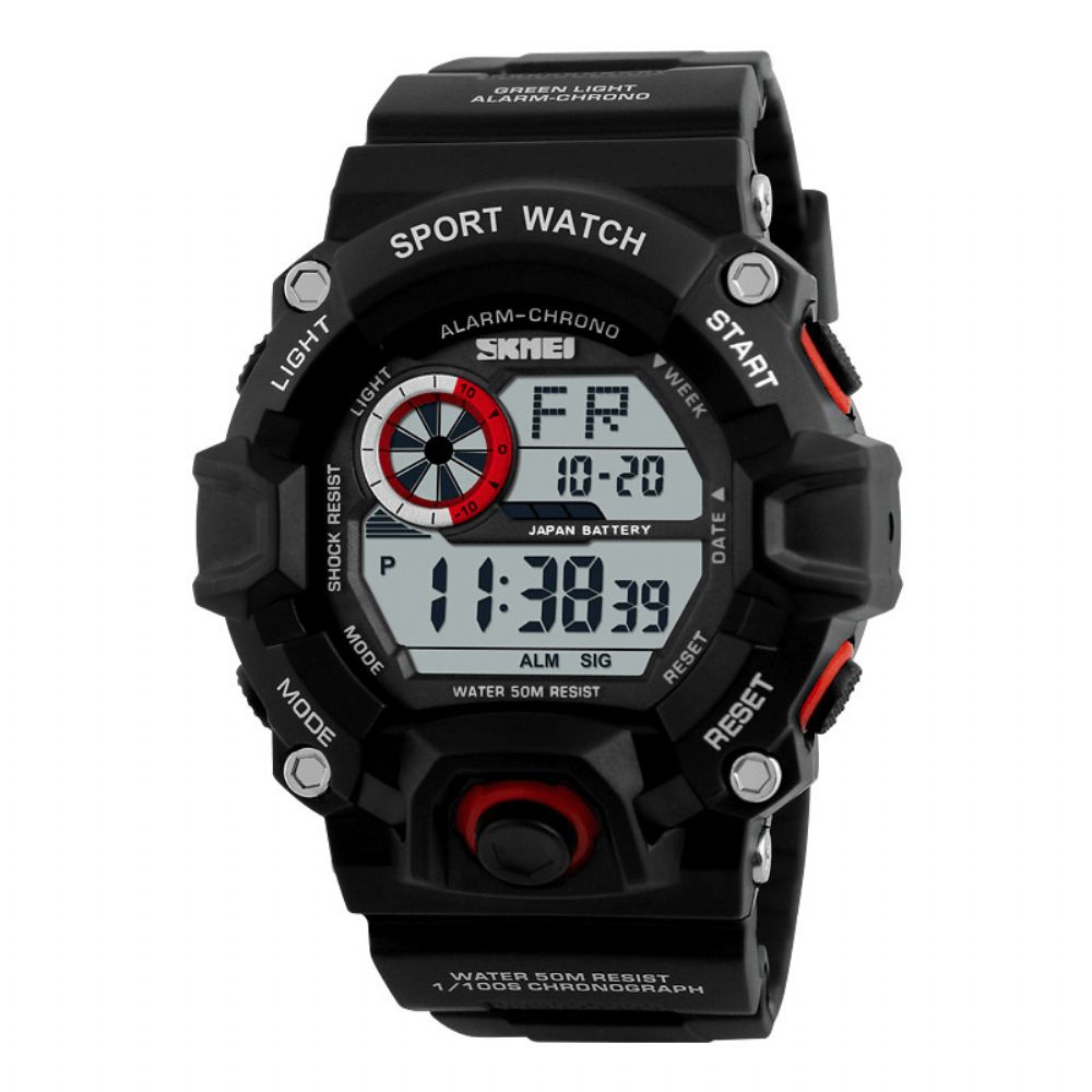 Skmei 1019 Digitale Horloge Mode Multifunctionele Sport Chronograaf 50M Waterdicht Heren Polshorloge