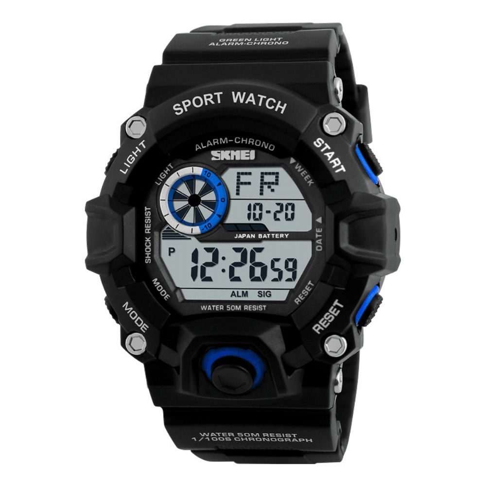 Skmei 1019 Digitale Horloge Mode Multifunctionele Sport Chronograaf 50M Waterdicht Heren Polshorloge