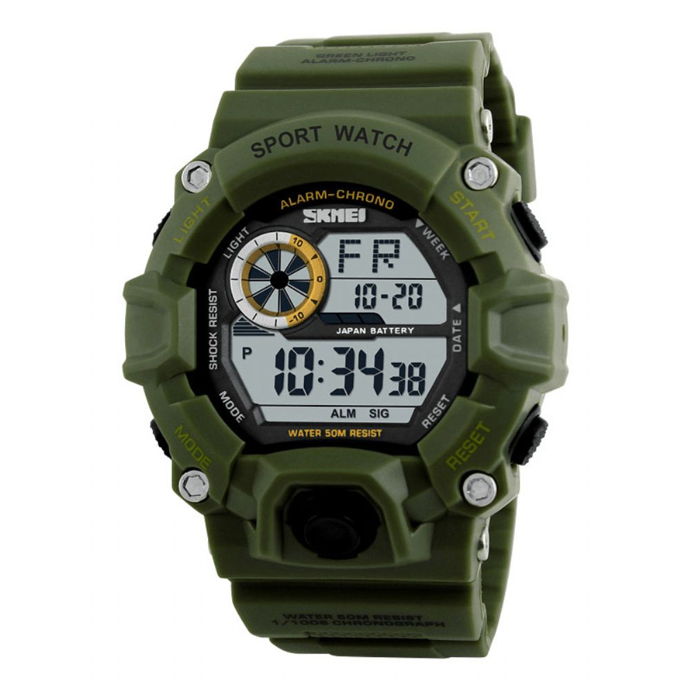 Skmei 1019 Digitale Horloge Mode Multifunctionele Sport Chronograaf 50M Waterdicht Heren Polshorloge