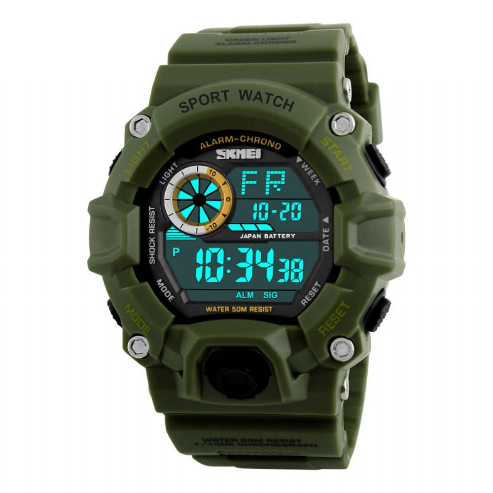 Skmei 1019 Digitale Horloge Mode Multifunctionele Sport Chronograaf 50M Waterdicht Heren Polshorloge