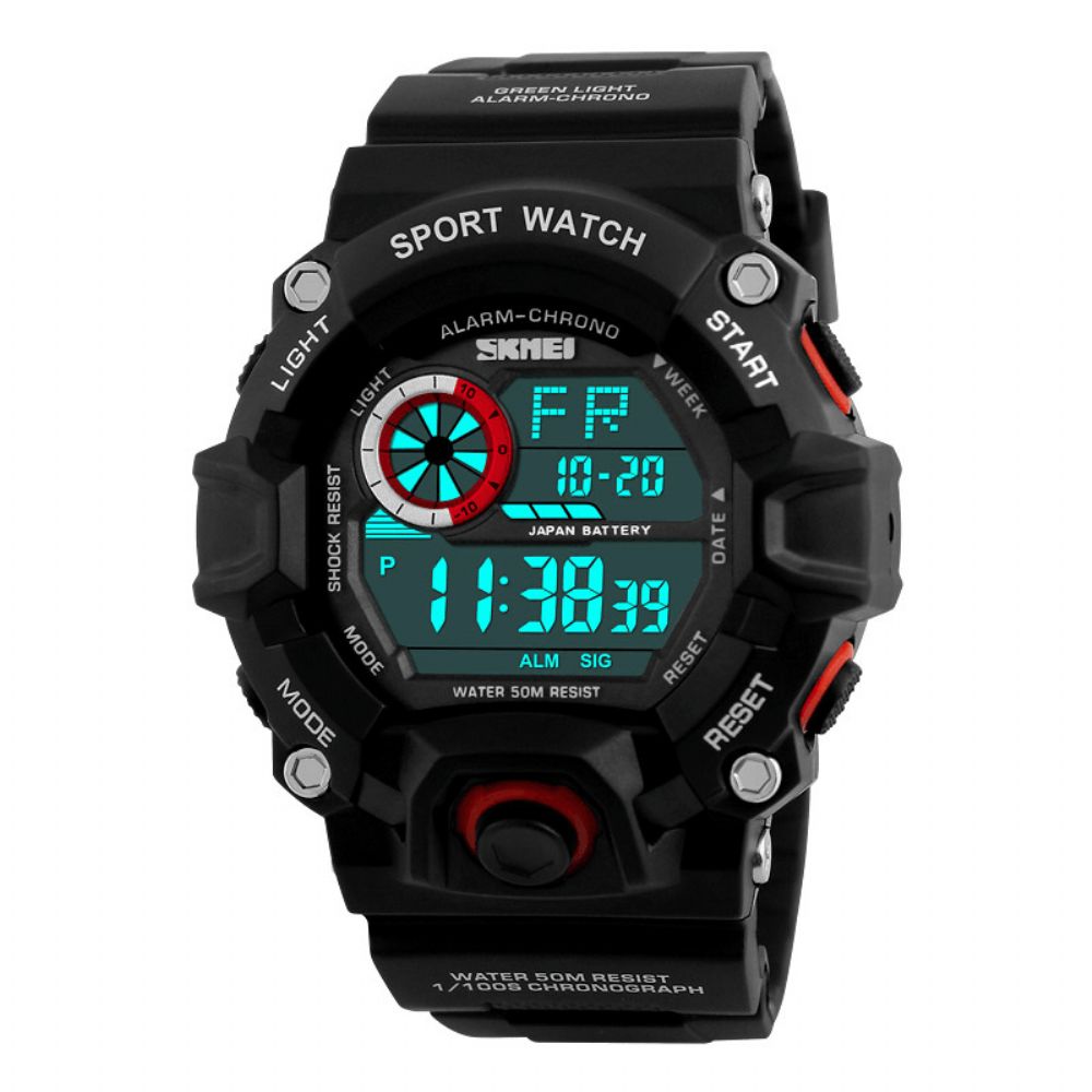 Skmei 1019 Digitale Horloge Mode Multifunctionele Sport Chronograaf 50M Waterdicht Heren Polshorloge