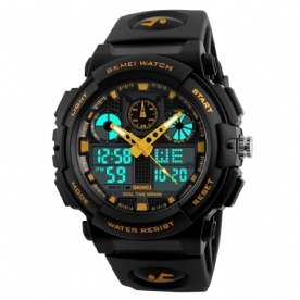 Skmei 1207 Heren Sport Chorongraph 50M Waterdicht Lichtgevend Dual Display Digitaal Horloge