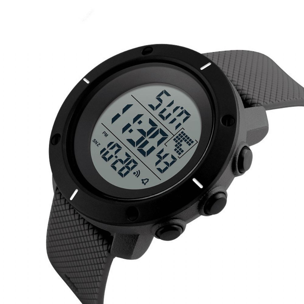 Skmei 1213 Sport Herenhorloge 5Atm Waterdicht Lichtgevende Datumweergave Stopwatch Countdown Digitaal Horloge