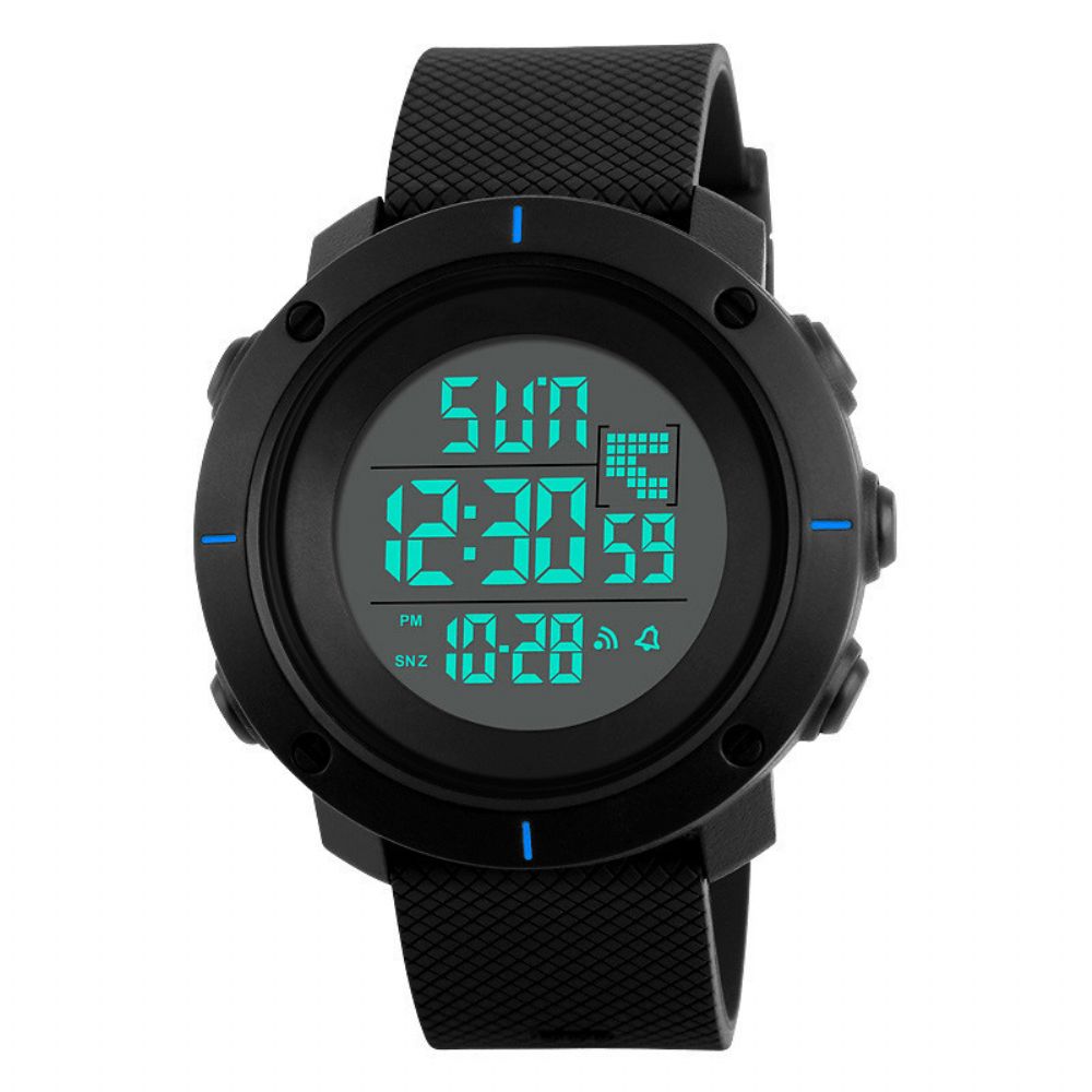 Skmei 1213 Sport Herenhorloge 5Atm Waterdicht Lichtgevende Datumweergave Stopwatch Countdown Digitaal Horloge