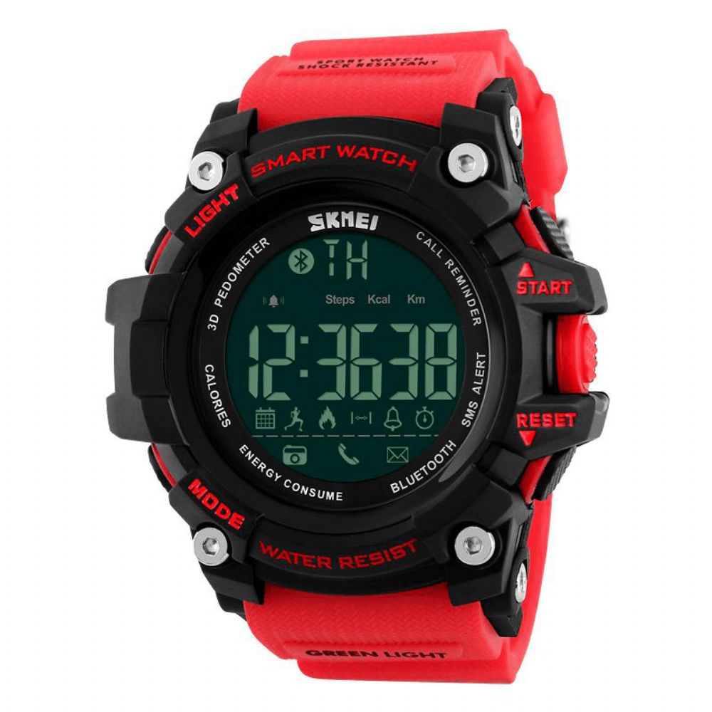 Skmei 1227 Bluetooth Slimme horloge Oproepbericht Melding Stappenteller 50M Waterdicht Sporthorloge