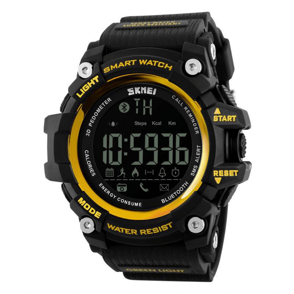 Skmei 1227 Bluetooth Slimme horloge Oproepbericht Melding Stappenteller 50M Waterdicht Sporthorloge