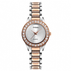 Skmei 1262 Waterdicht Dames Polshorloge Roestvrij Stalen Band Geschenk Quartz Horloge