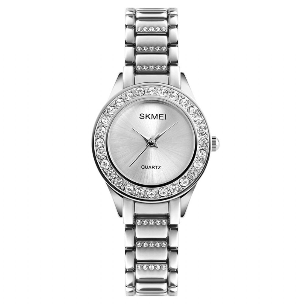 Skmei 1262 Waterdicht Dames Polshorloge Roestvrij Stalen Band Geschenk Quartz Horloge