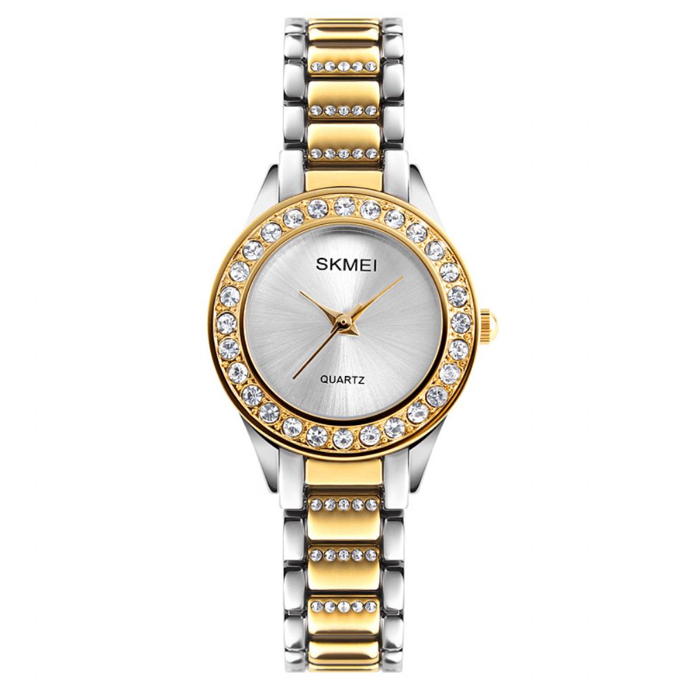 Skmei 1262 Waterdicht Dames Polshorloge Roestvrij Stalen Band Geschenk Quartz Horloge