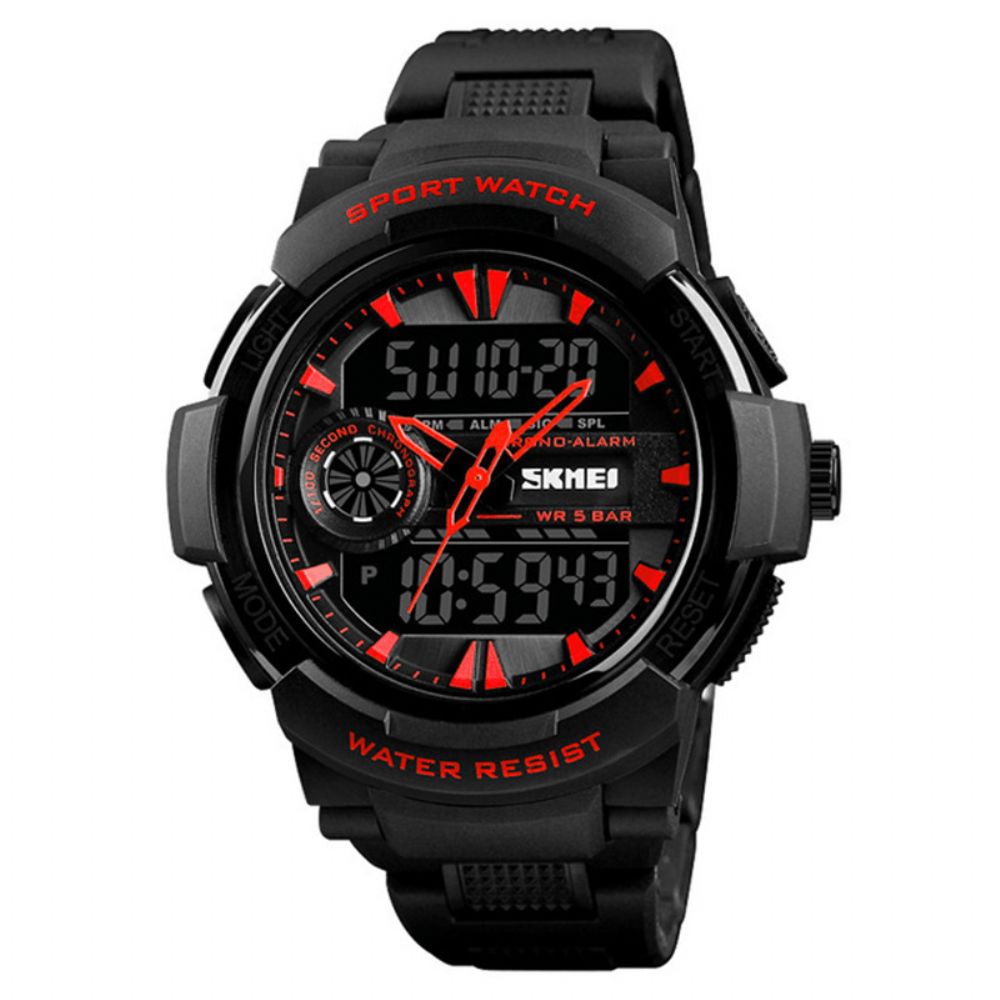 Skmei 1320 Dual Display Digitaal Horloge Heren Chronograaf Alarm Horloge Mode Waterdicht Sporthorloge