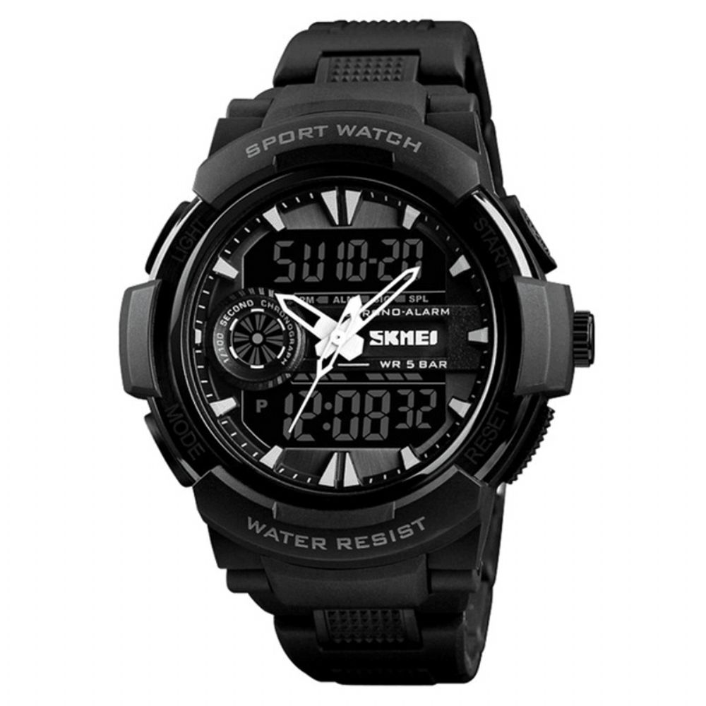 Skmei 1320 Dual Display Digitaal Horloge Heren Chronograaf Alarm Horloge Mode Waterdicht Sporthorloge