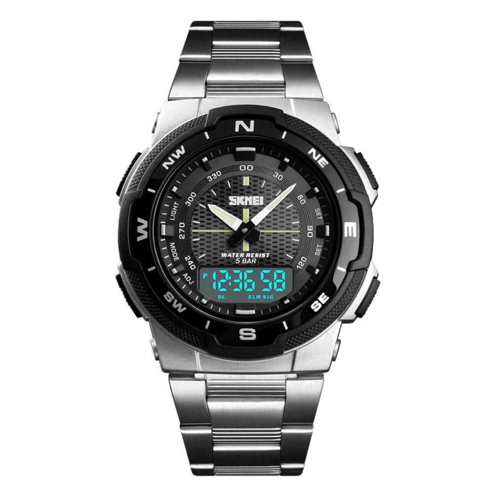 Skmei 1370 Business Multifunctionele 12 24 Uur Datum Week Lichtgevende Display Wekker Stopwatch Waterdicht Outdoor Mannen Digitale Horloge