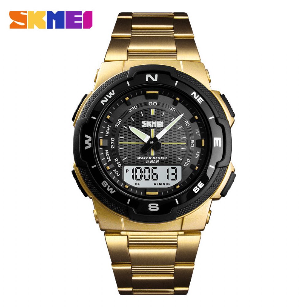 Skmei 1370 Business Multifunctionele 12 24 Uur Datum Week Lichtgevende Display Wekker Stopwatch Waterdicht Outdoor Mannen Digitale Horloge