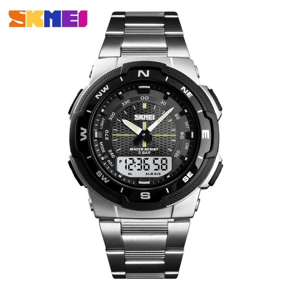 Skmei 1370 Business Multifunctionele 12 24 Uur Datum Week Lichtgevende Display Wekker Stopwatch Waterdicht Outdoor Mannen Digitale Horloge