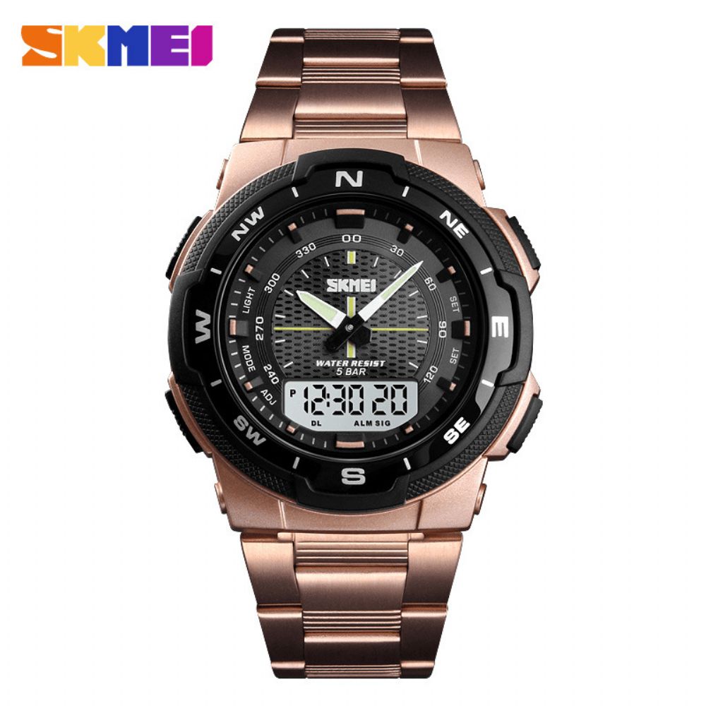 Skmei 1370 Business Multifunctionele 12 24 Uur Datum Week Lichtgevende Display Wekker Stopwatch Waterdicht Outdoor Mannen Digitale Horloge