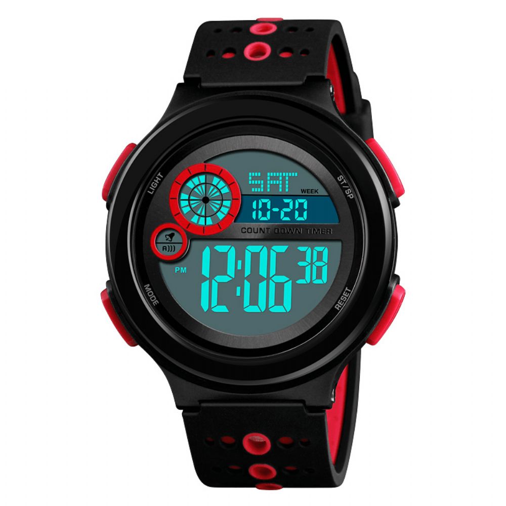 Skmei 1374 Lichtgevend Display 50M Waterdicht Digitaal Horloge Herenmode Stopwatch Countdown Sporthorloge