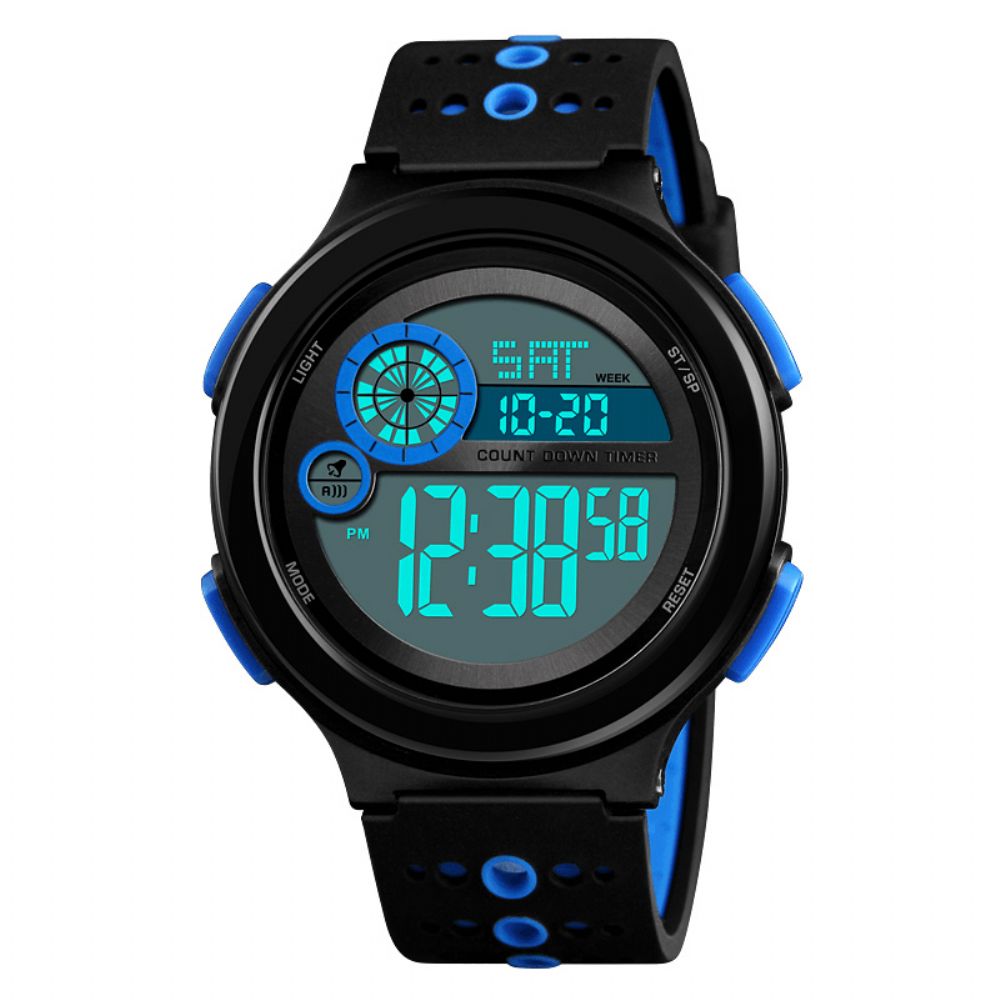 Skmei 1374 Lichtgevend Display 50M Waterdicht Digitaal Horloge Herenmode Stopwatch Countdown Sporthorloge