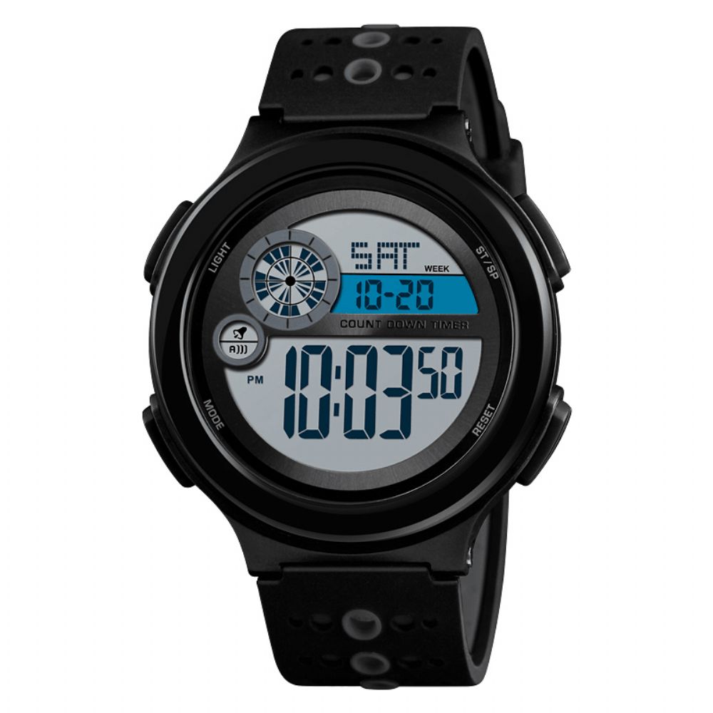 Skmei 1374 Lichtgevend Display 50M Waterdicht Digitaal Horloge Herenmode Stopwatch Countdown Sporthorloge