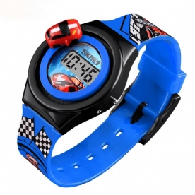 Skmei 1376 Creatieve Cartoon Kinderen Horloge Met Roterende Auto Decoratie Sport Kids Digitale Horloges