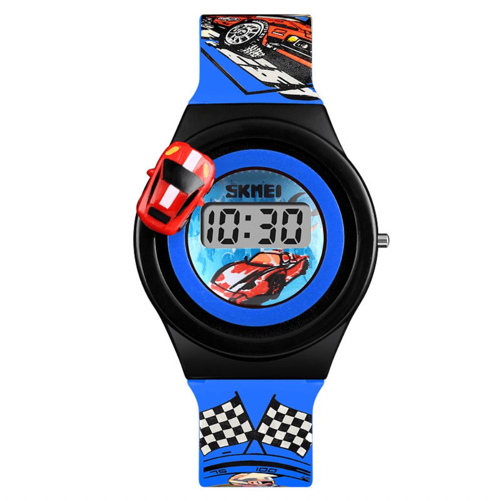 Skmei 1376 Creatieve Cartoon Kinderen Horloge Met Roterende Auto Decoratie Sport Kids Digitale Horloges