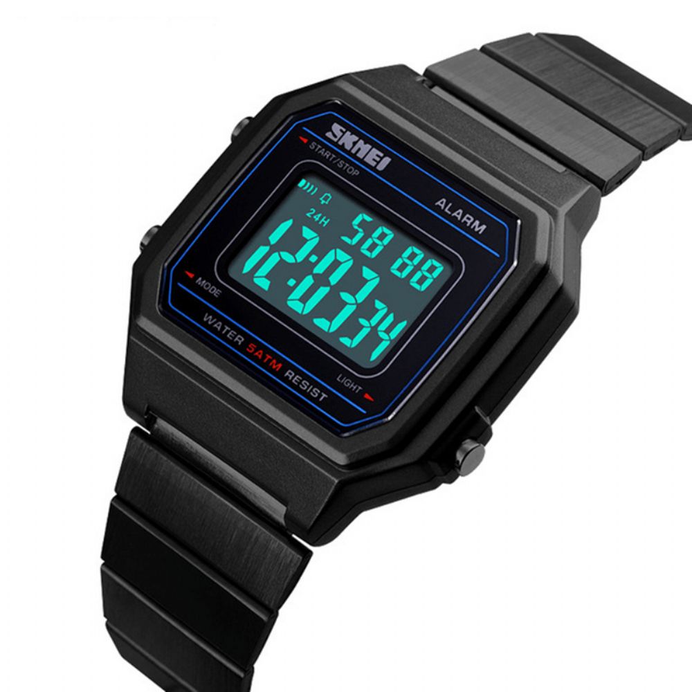 Skmei 1377 Lichtgevende Weekweergave Waterdicht Casual Stijl Digitaal Horloge Heren Polshorloge