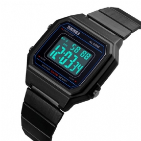 Skmei 1377 Lichtgevende Weekweergave Waterdicht Casual Stijl Digitaal Horloge Heren Polshorloge