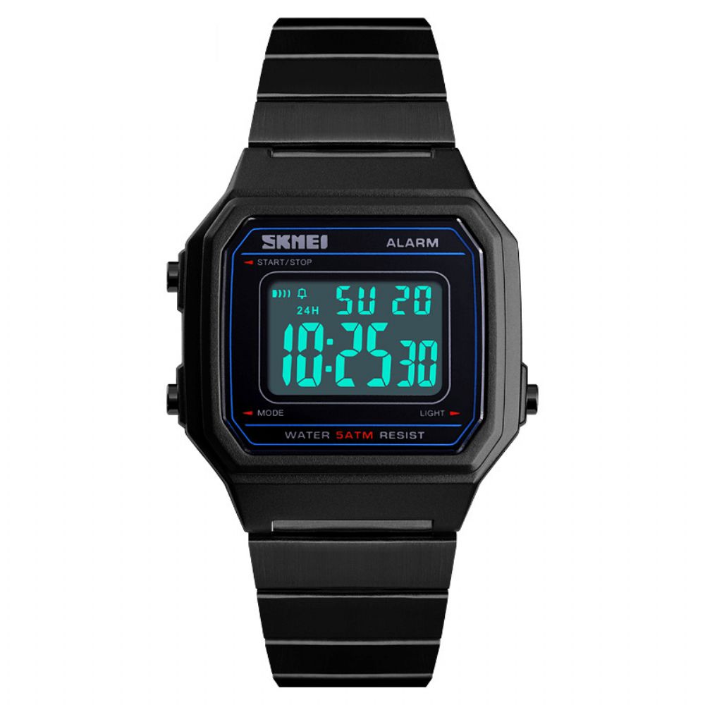 Skmei 1377 Lichtgevende Weekweergave Waterdicht Casual Stijl Digitaal Horloge Heren Polshorloge