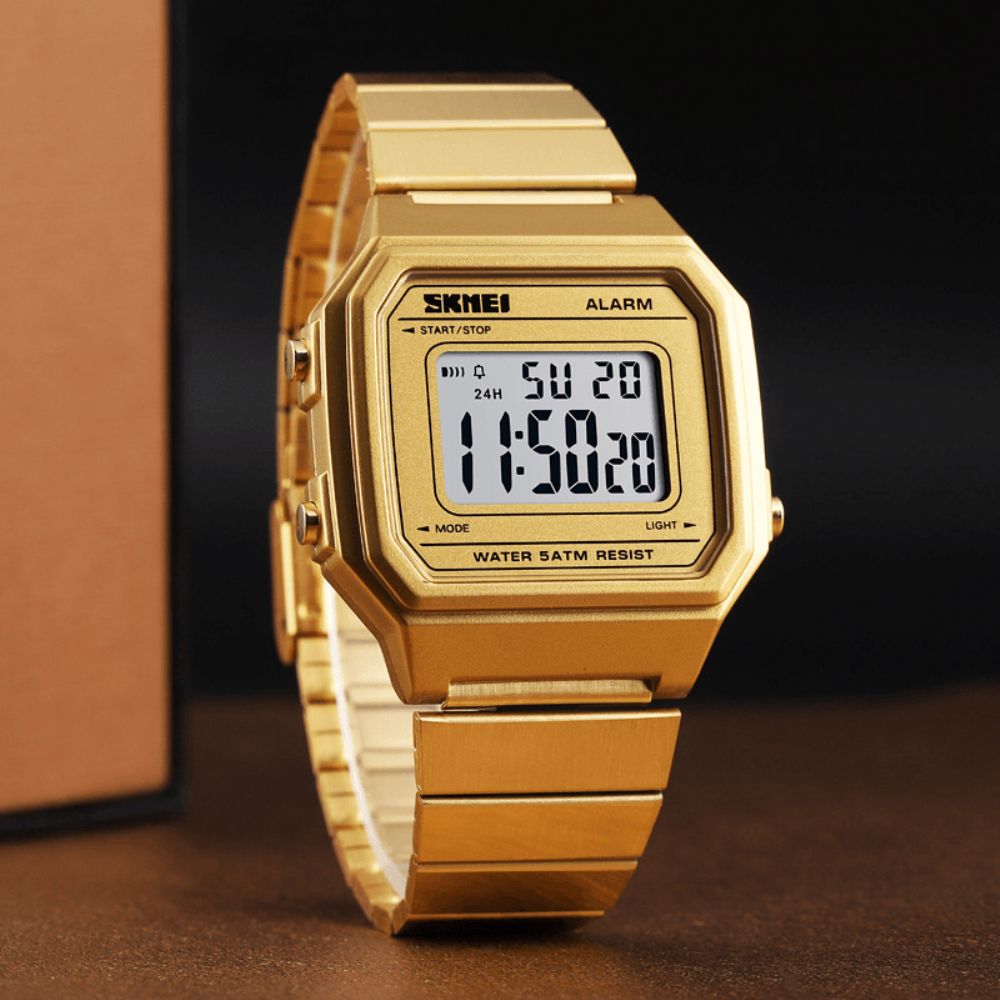 Skmei 1377 Lichtgevende Weekweergave Waterdicht Casual Stijl Digitaal Horloge Heren Polshorloge